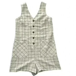 NWT TOPSHOP‎ Check Button Romper